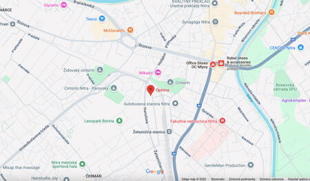 Optima Nitra na mape