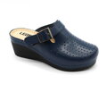 Leon 1000 Dámska zdravotná celokožená obuv - Klinový opätok modrá 00