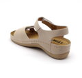 Leon 935 Zdravotné celokožené sandále béžová 03