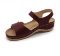 Leon 935 Zdravotné celokožené sandále bordová 03