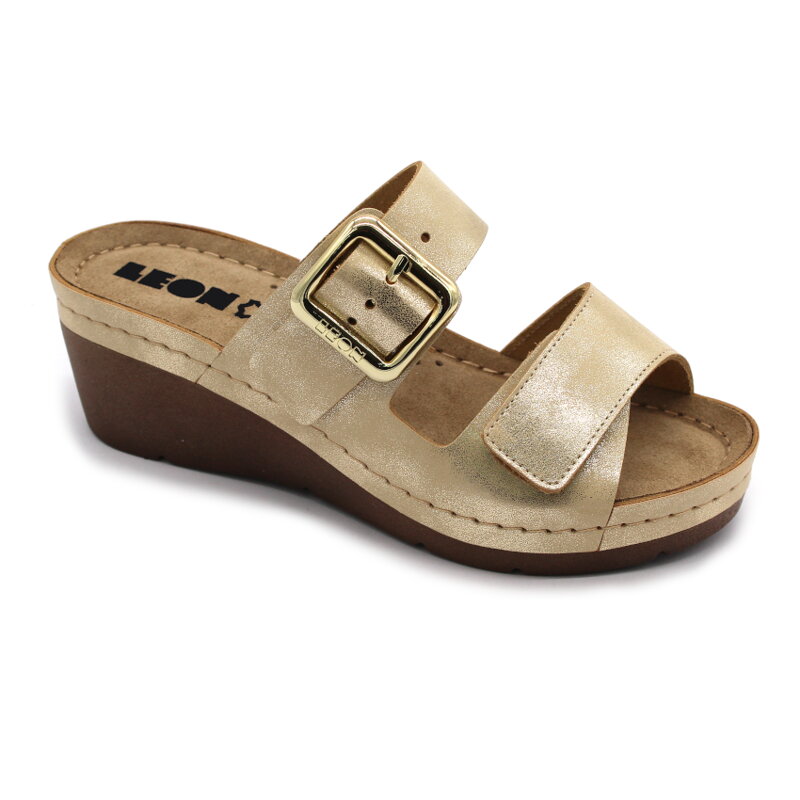 Leon 1110 Dámska celo-kožená zdravotná obuv na klinovom opätku