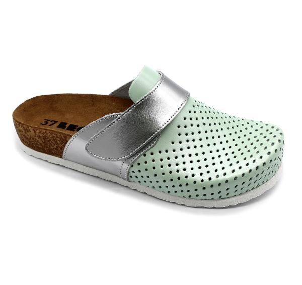 Leon 4251 Dámska zdravotná korková obuv uzavretá zelená