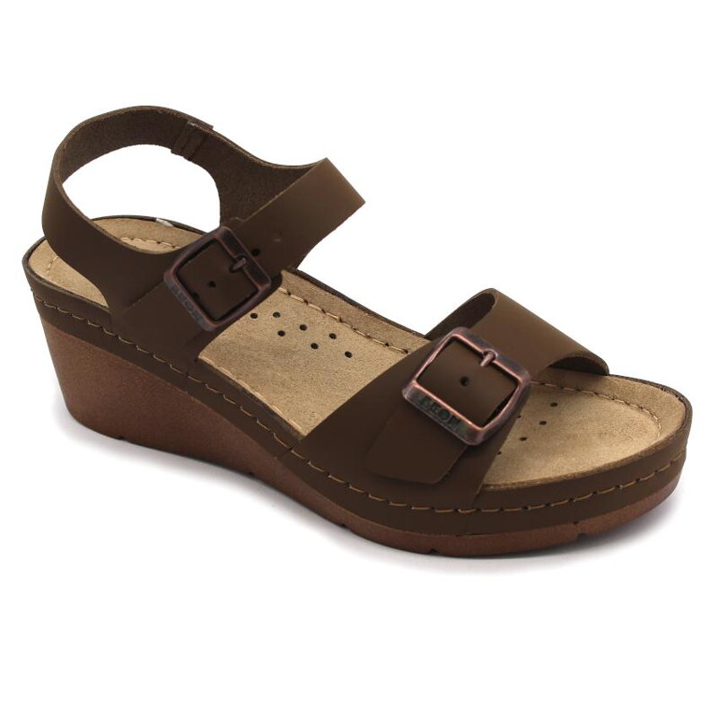 Leon 1130 Zdravotné celokožené sandále na platforme